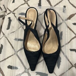 Ann Taylor Black Slingback Heels